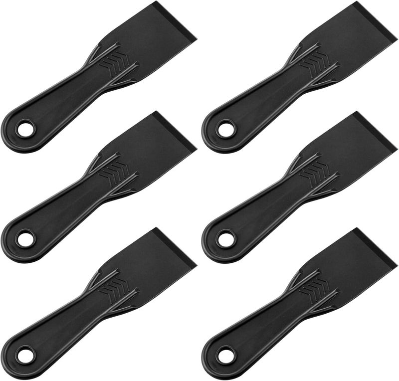 OXDFK 6 PCS Plastic Putty Knife, 2 Inch Black Flexible Putty Knife Scraper, Used for Repairing Walls, Pasting Plaster, Scraping Putty Plastic Putty Knife Scraper - Image 1